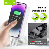 BAVIN 20000mah Pd20w 22.5w PC007Spro Banque d'alimentation portable à charge rapide avec écran LED Câble de charge