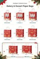Boîte de rangement portable en matériaux recyclés pour gâteaux, mousses, mini-gâteaux, muffins, avec poignée, pour présentation en vitrine, Noël