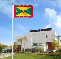 Bandera de Granada 3x5 pies, poliéster de lujo resistente y duradero, para interior/exterior con rayas cosidas y ojales de latón
