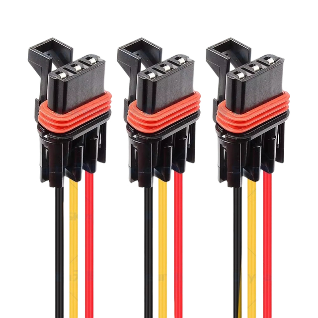Car Motorcycle Tail Light 3-pin Power Plug Connector Work Light Socket Wiring Harness