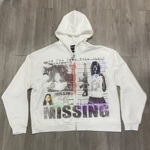 <span class=keywords><strong>Felpa</strong></span> con Zip Personalizzata ODM in Poliestere/Cotone, Design Ricamato e Stampato Digitalmente, Vestibilità <span class=keywords><strong>Oversize</strong></span> per Giacca Invernale da Uomo - Product Image 1
