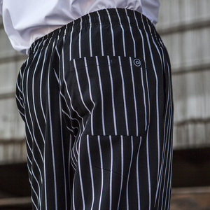 CHECKEDOUT all'ingrosso poli cotone nero bianco striscia lunga pantaloni <span class=keywords><strong>Chef</strong></span> in cotone poli cucina uniforme ristorante - Product Image 4