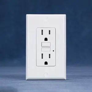 Tomada de recetáculo duplex resistente a manobras 115V 15A GFCI branco preto GFCI novo design à prova de intempéries