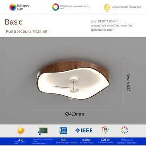 Lámpara de <span class=keywords><strong>Techo</strong></span> Moderna y Sencilla de Plástico para Estudio, 6000K Luz Diurna, Espectro Completo, Protección Ocular, Fuente de Luz LED Integrada, Ventilador para Sala de Estar - Product Image 6