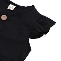 Ropa de Bebé al por Mayor Personalizada, Conjunto de Ropa de Verano para Niña de Alta Calidad con Mangas con Volantes Elásticos y Decoración de Encaje