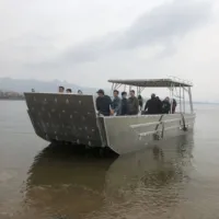Chaland de débarquement en aluminium robuste de 11 m |   5083 Grade Marine |   Bateau de travail de 8 tonnes de capacité pour la construction et le transport