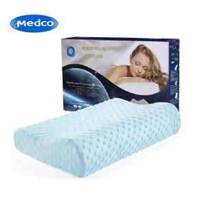 Almohada de Espuma Viscoelástica Medco, Azul, Soporte Cervical, Ayuda para Dormir, Perfil Alto/Bajo - Product Image 1