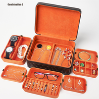 Boîte de Rangement de Voyage pour Bijoux en Cuir PU avec Logo pour Colliers, Bracelets, Montres