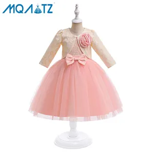 MQATZ Neues Design Geburtstags feier Mädchen Kleid Baby Abend rosa Kleid mit Umhang Kleider L5361