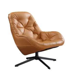家用办公室躺椅皮革单人沙发高背椅休闲旋转躺椅