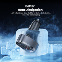 Toocki pengisi daya mobil 3-in-1 140W Max PD SCP, pengisi daya Cepat USB-C dengan tampilan Digital untuk ponsel MacBook/iPad Pro/
