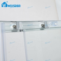 Cabine de douche en aluminium Weisdon OEM ODM avec porte coulissante double en verre trempé encadré et plateau en chrome