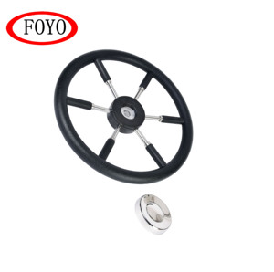 FOYO-<span class=keywords><strong>Volant</strong></span> de <span class=keywords><strong>Bateau</strong></span> à Moteur en Acier Inoxydable à 5 Rayons, avec Jante Noire, 450mm, pour <span class=keywords><strong>Bateau</strong></span>, Yacht, Kayak, Marque Marine - Product Image 5