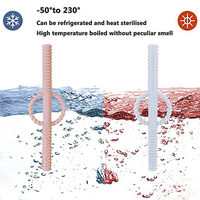 Yuye Tubes de dentition souples en silicone pour bébés, sans BPA, tubes creux en silicone pour la dentition, pailles de dentition à mâcher pour enfants et bébés