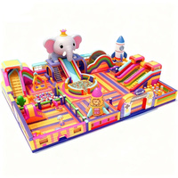 Parc de jeux gonflables sur le thème de l'éléphant, structure gonflable commerciale en PVC pour enfants, location de terrain de jeux