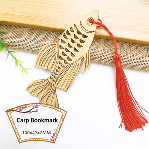 Marcapáginas de Arte con Diseño de Pez Koi, Estilo Chino Clásico, Bambú Hueco, Borla, Regalo Creativo, Grabado Personalizado, Venta al por Mayor - Product Image 3