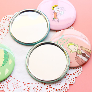 <b>Compact</b> Mirror Round Portable <b>Makeup</b> Touch Up Mirror Cartoon Design For Students And Girls - Product Image 2