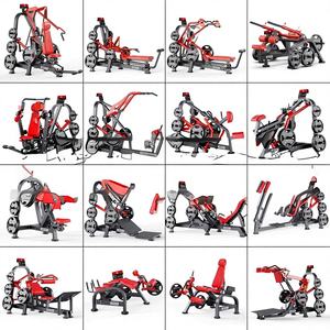 Attrezzatura Fitness Panata in Acciaio, Set Completo per Panca Piana, Vogatore Seduto, Chest Fly, Allenamento Schiena, Sollevamento Fianchi, Allenatore per Forza Gambe, Palestra - Product Image 1