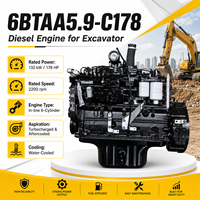 Motor Diésel de 6 Cilindros en Línea CUM 6BTAA5.9-C178 de 131 kW y 178 HP para Excavadoras, Equipos de Construcción y Maquinaria Industrial