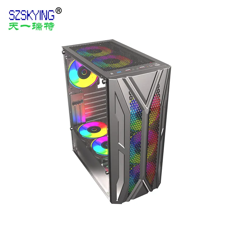 ATX Gaming Case Side Glass Panel Support ATX Motherboard  3.0USB Mesh Front New Design ATX Gaming Case