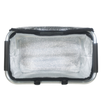 Panier isotherme pliable portable avec cadre en aluminium, doublure isolante en polyester et revêtement PVC, réutilisable pour les courses et les pique-niques