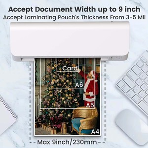 Máy cán nóng 1 min nhanh ấm điện ảnh đồ thị Laminator máy văn phòng tài liệu giấy Máy cán - Product Image 4