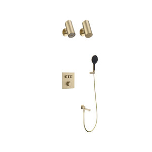 Robinet de baignoire mural en laiton, nouveau design, mitigeur de <span class=keywords><strong>douche</strong></span> pluie avec douchette, finition brossée, caméra dissimulée pour salle de bain - Product Image 2