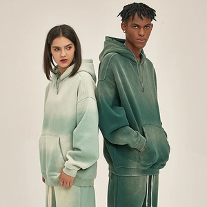 Yingling Valentine Logo personnalisé coton polaire délavé au soleil sans ficelle Vintage en détresse lavé à l'acide à capuche - Product Image 4