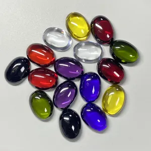 Wholesale Machine Cut 5A Quality Fancy Color CZ Gemstone Flatback Cabochon Cubic Zirconia Stone