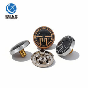 Lianxu <strong>Button</strong> Manufacturer Custom Pattern Logo Round Zinc Alloy <strong>Metal</strong> Golden 4 Part <strong>Button</strong> Press Jubbah Snap <strong>Button</strong> for Clothing - Product Image 5