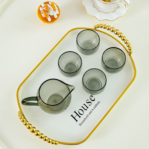 Sang Trọng Hiện Đại Khay Với Đôi Tai Hình Bầu Dục Màu Trắng Vàng Khay Tổ Chức Cho Chén Trà Đồ Dùng Nước Trái Cây Cho Nhà Sử Dụng Các Bên - Product Image 4