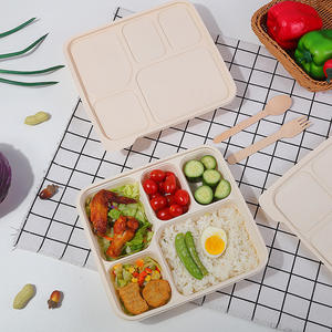 Vajilla de restaurante de almidón de maíz biodegradable personalizada ecológica, juegos de cajas Bento desechables y vajilla para el almuerzo y la cena - Product Image 3
