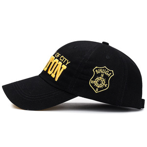 Property Of City Boston Baseball Cap Black Yellow Embroidery Unisex Spring Summer Outdoor Sun Hat - Product Image 2