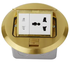 Waterproof Gold Pop-up Universal Power Floor Ground Modular Socket Outlet