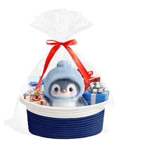 Modern Cartoon Eco-Friendly Cotton Rope Home <b>Storage</b> <b>Basket</b> <b>Wall</b>-Mounted Bedroom Bedside Multifunction Hanging Bag - Product Image 1