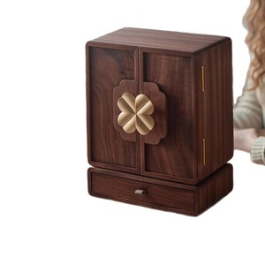 <b>Vintage</b> solid wood jewelry <b>box</b>, multi-layer necklace and jewelry storage <b>box</b>, large capacity wooden bracelet and necklace - Product Image 2