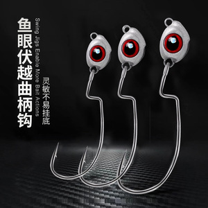 Hameçon de pêche à la ligne Fish Eye avec tête plombée, hameçon jig pour la pêche au bar en lac - Product Image 1