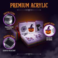 Nuevo Juego de Mahjong Americano con Fichas de Acrílico Impresas con Diseño de Calabaza y Fantasma de Halloween para Juego Familiar y Fiesta de Halloween