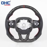 Volant de direction en fibre de carbone véritable à fond plat, vente en gros d'usine, pour Dodge Charger Challenger 2015 2016 2017 2018 2019 2020 OHC