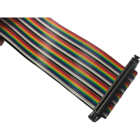 Cable flexible IDC de paso medio de 1.27mm para la serie FX2B, 0.5A 12V, 32-100 pines, compatible con FX2BA, para computadoras y motocicletas personalizadas