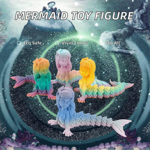 Figurine d'action sirène personnalisée imprimée en <span class=keywords><strong>3D</strong></span>, jouet coloré en PLA, ornements de maison, sirène articulée, animaux écologiques - Product Image 4