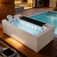 Baignoire autoportante rectangulaire en acrylique Adak WB-5016L/R avec drain, portable, écologique, garantie 5 ans, facile à nettoyer, pour immersion profonde