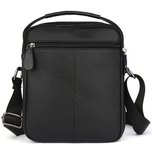 Men's Genuine Leather Crossbody <b>Bag</b> Solid Color <b>Small</b> Casual Messenger <b>Bag</b> For Leisure Travel - Product Image 3