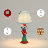 Lampe de table unique et moderne en forme d'oiseau et de fleur, en résine, sans fil, rechargeable, batterie 5000 mAh, E14, commande tactile, LED, blanc chaud réglable
