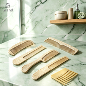 Peigne à barbe GRAND portable, écologique, biodégradable, à base de paille de blé, à dents larges, pour usage domestique, modèle G2953B - Product Image 1
