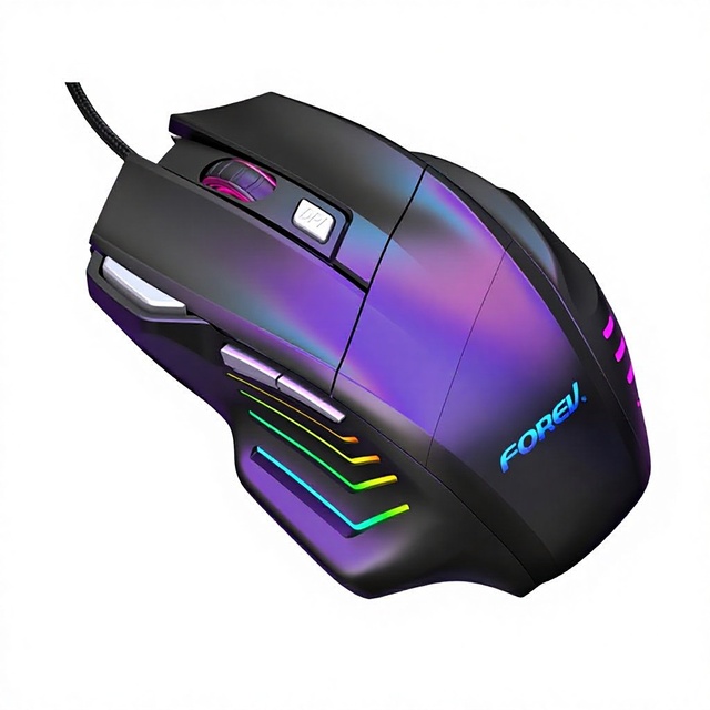 Wired USB Gaming E-Sports Mouse Optical Sensor 7 Buttons Ergonomic Design FVX7 Laptop DPI-Adjustable Illuminated