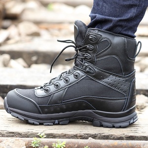 Botas tácticas CQB.SWAT, botas de jungla, zapatos de hombre, cuero genuino, negro, EVA, cemento para adultos, zapatos de seguridad cómodos, talla 50, cordones - Product Image 1