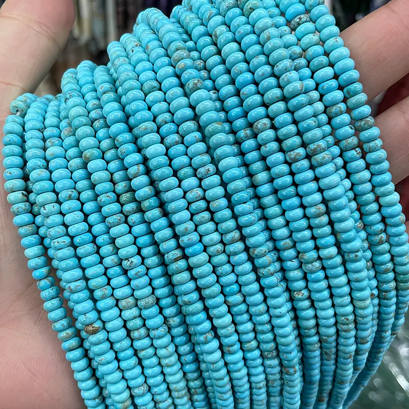Groothandel Losse Edelsteen Kralen Abacus Wiel Vorm Geverfd Blue Turquoise Strand Spacer Bead Voor Sieraden Maken