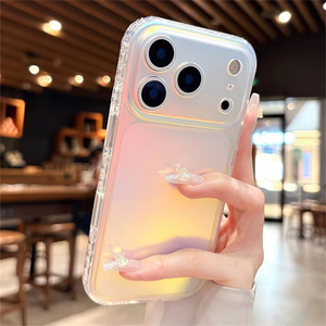 Funda Colorida con Degradado Láser Aurora para iPhone 17 Pro Max 15 16 17Pro con Botón de Control de Cámara, Acabado Mate - Product Image 1