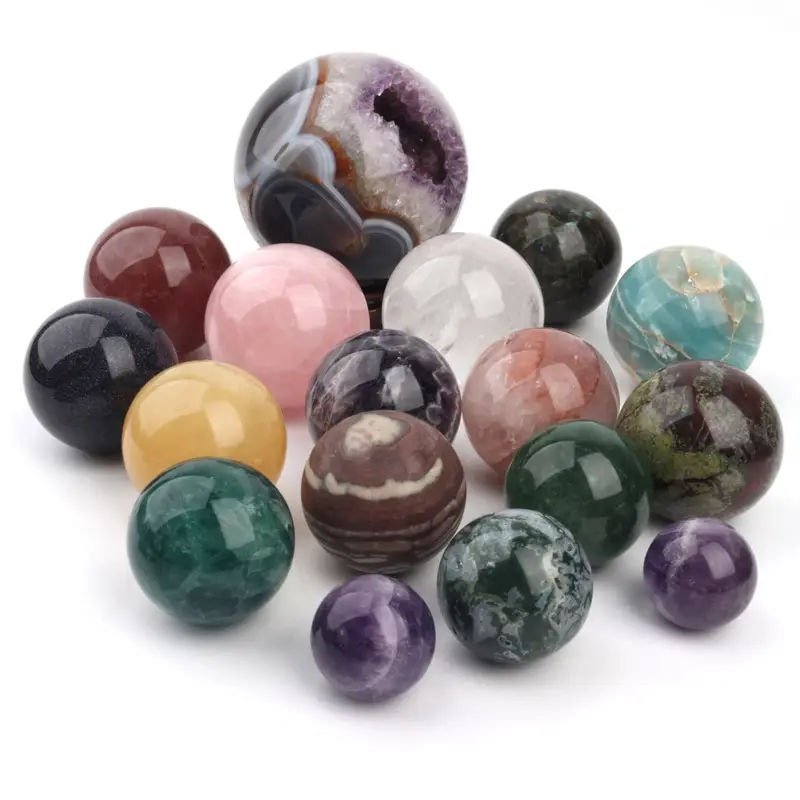 Gemme di pietre preziose all'ingrosso minerale pietra curativa naturale sfera di cristallo pietra quarzo rosa palla